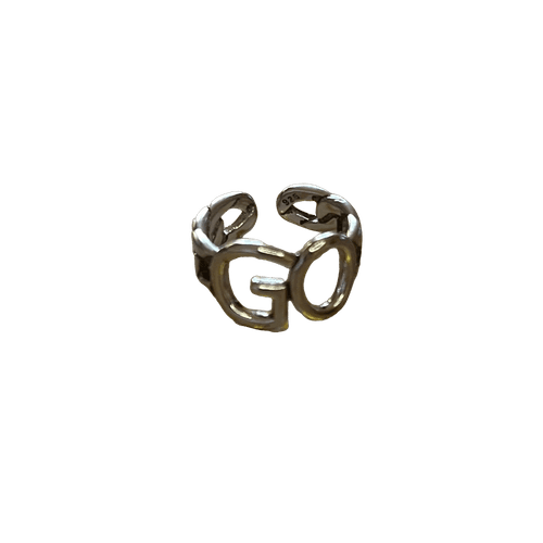 The GO Ring statement retro adjustable 925 silver - Thumbnail 6