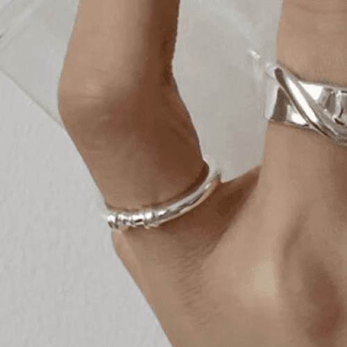 The Thin Beauty Ring adjustable in 925 silver - Thumbnail 2