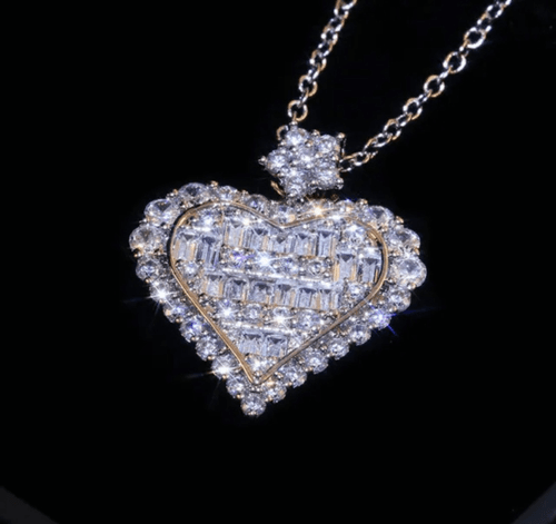 The Bling Heart Pendant in 925 silver and cubic zirconia - Thumbnail 5