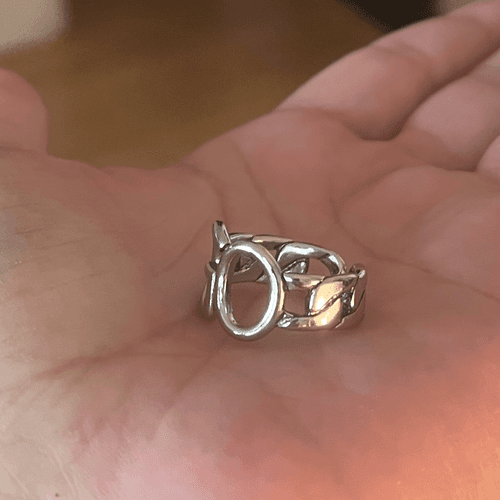 The GO Ring statement retro adjustable 925 silver - Thumbnail 9