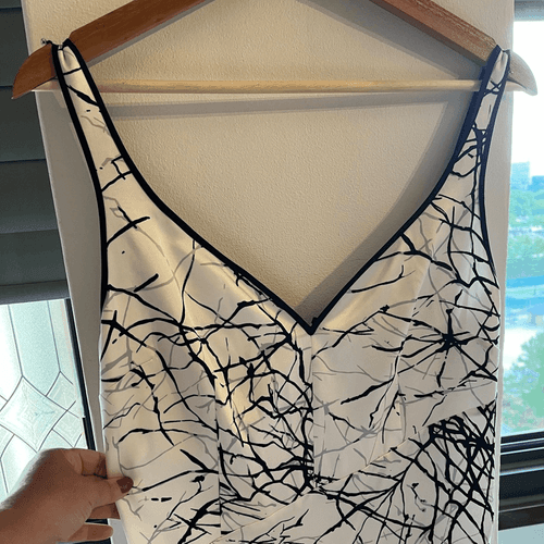 Elie Tahari Seldana Abstract-Print 100% Silk Slip Dress US 4 - Thumbnail 9