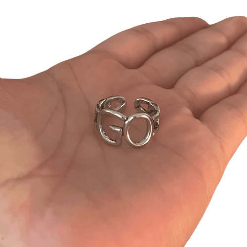 The GO Ring statement retro adjustable 925 silver - Thumbnail 8