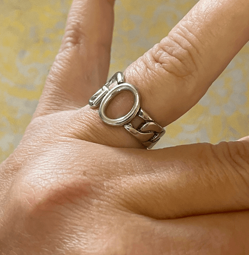 The GO Ring statement retro adjustable 925 silver - Thumbnail 3