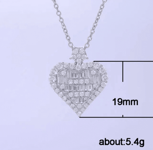 The Bling Heart Pendant in 925 silver and cubic zirconia - Thumbnail 3