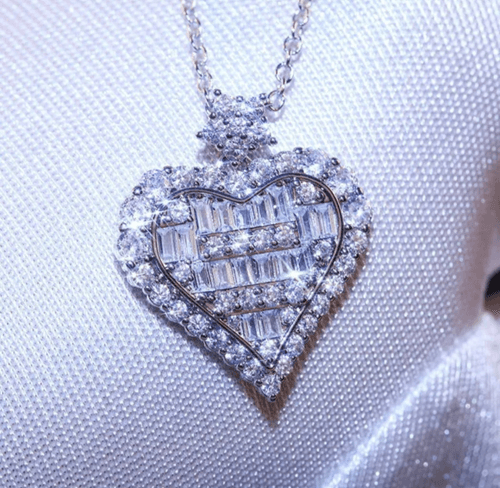 The Bling Heart Pendant in 925 silver and cubic zirconia - Thumbnail 4