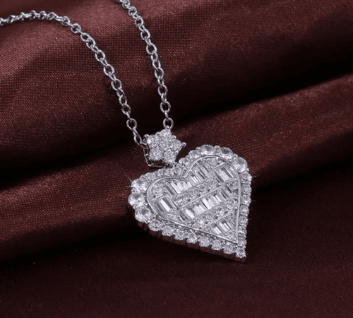 The Bling Heart Pendant in 925 silver and cubic zirconia - Thumbnail 2
