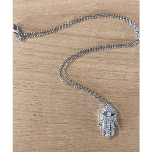 The Bling Hand White Sapphire & 925 Silver Hamsa necklace - Thumbnail 7