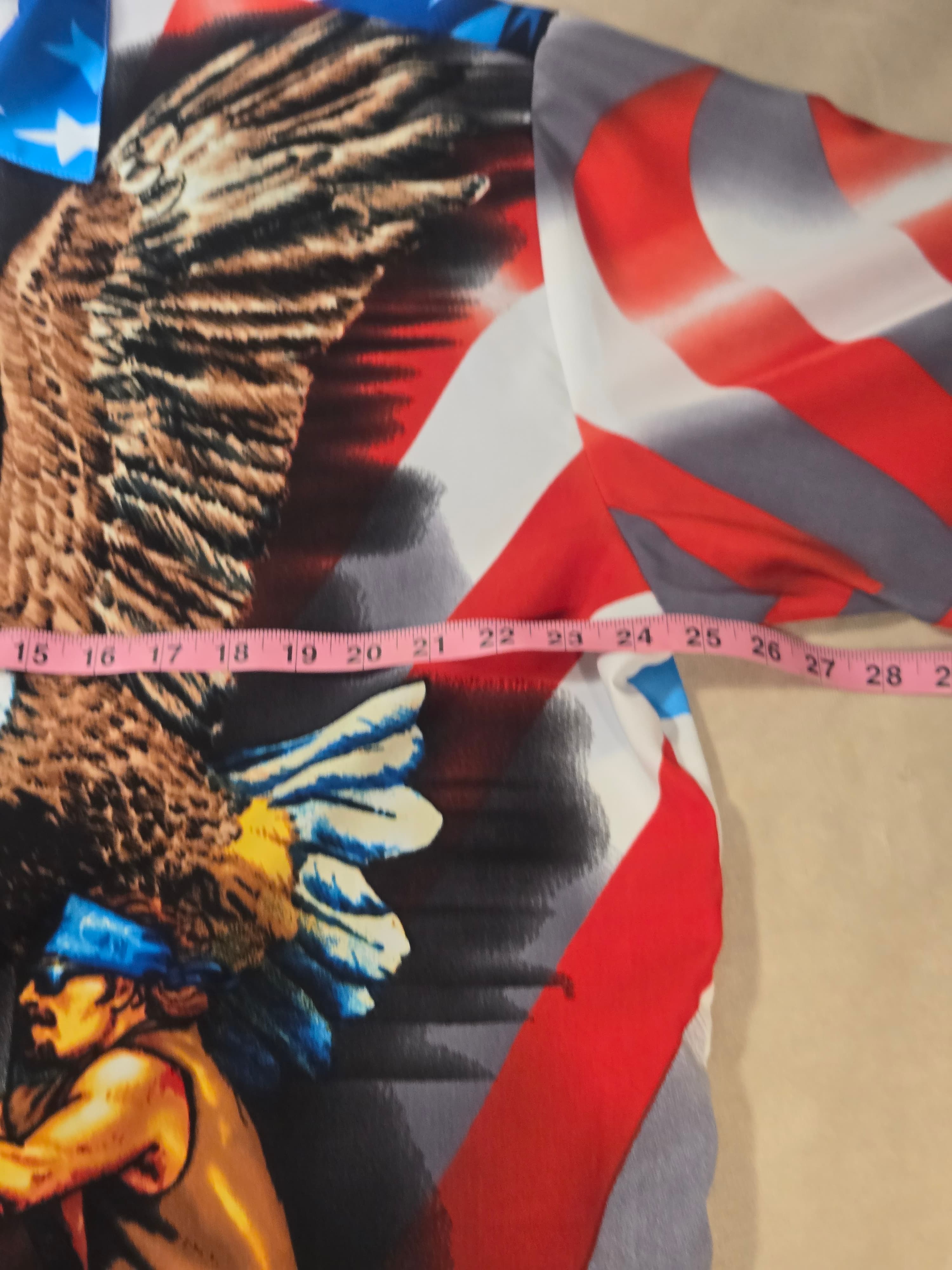 Sapphire Lounge XL Patriotic Eagle Motorcycle Shirt Button Up High-Detail Print - Thumbnail 7