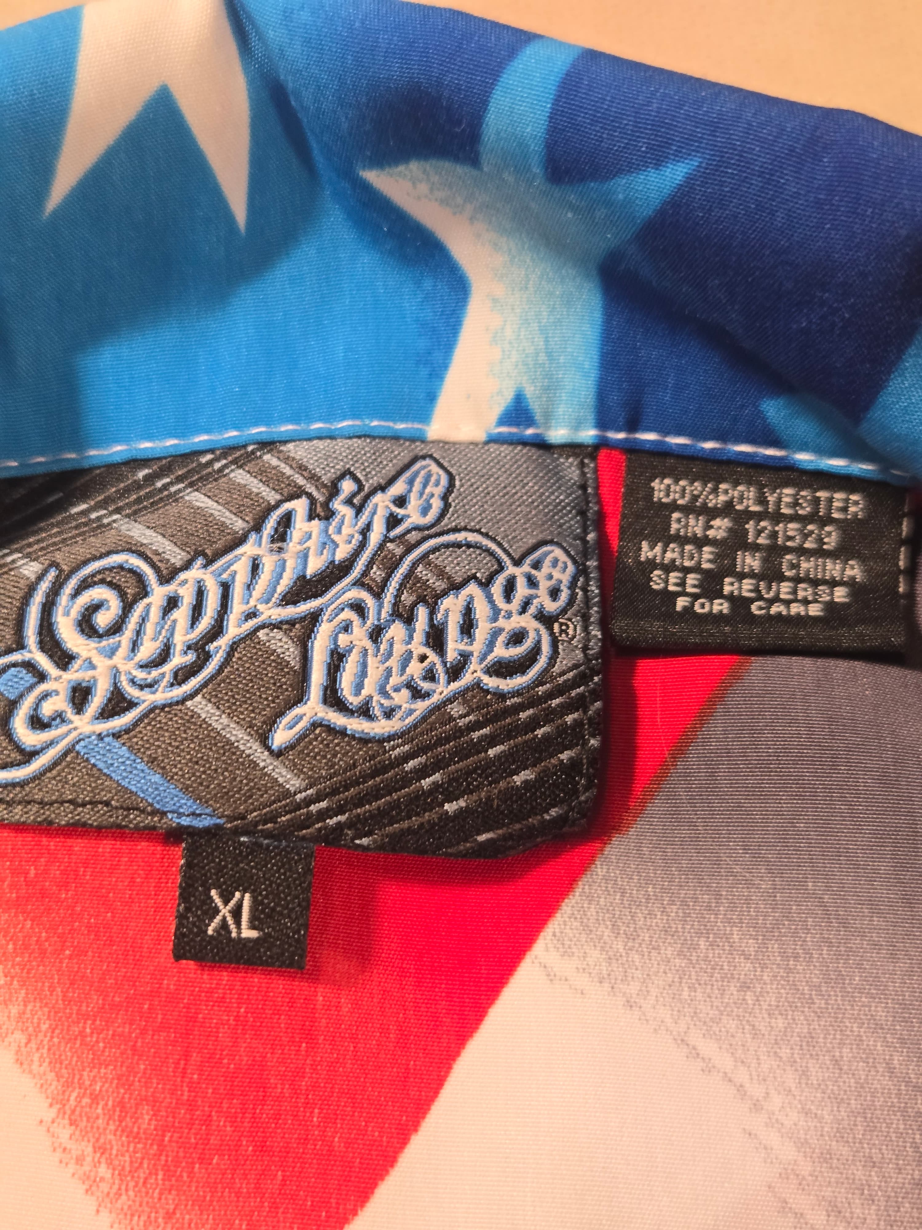Sapphire Lounge XL Patriotic Eagle Motorcycle Shirt Button Up High-Detail Print - Thumbnail 8