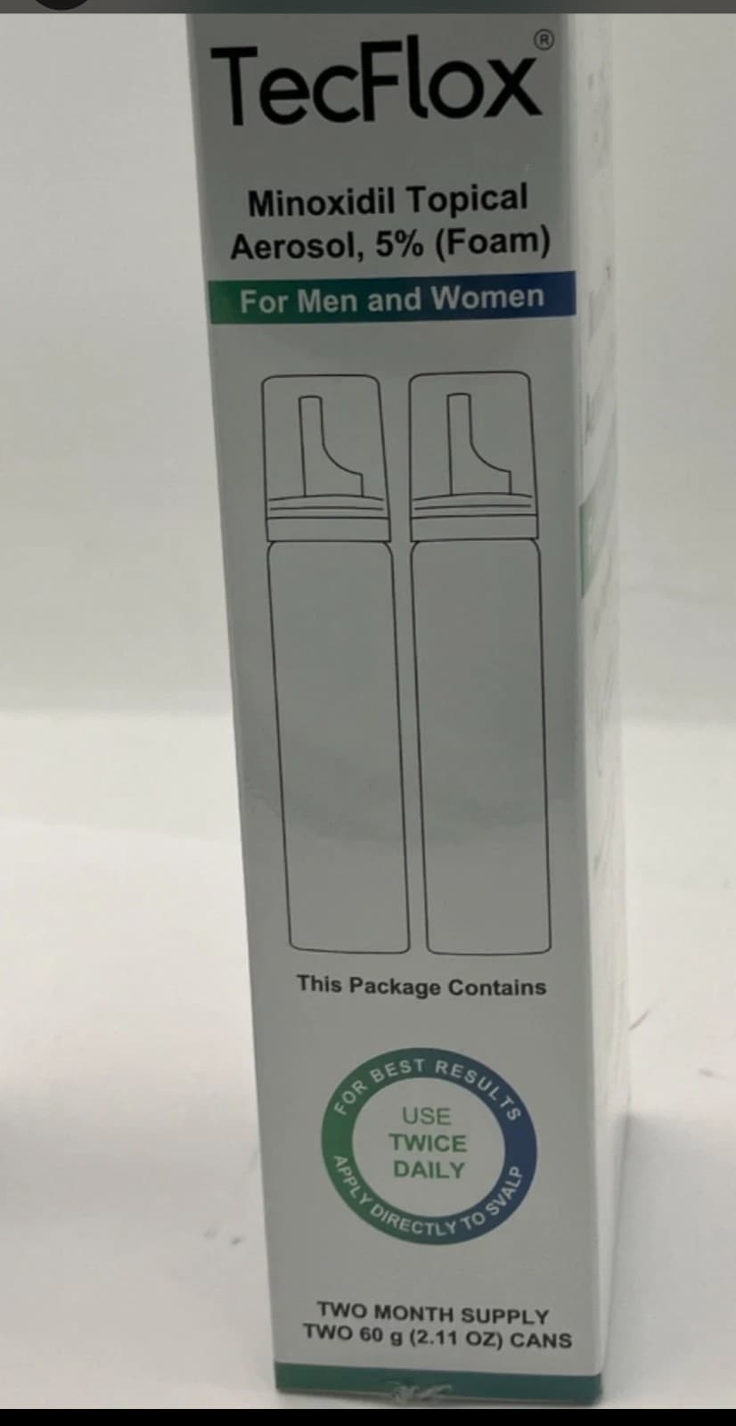 TecFlox Minoxidil 5% Foam Hair Regrowth 2 Pack 4.22 oz Each Exp 08/2026 - Thumbnail 5