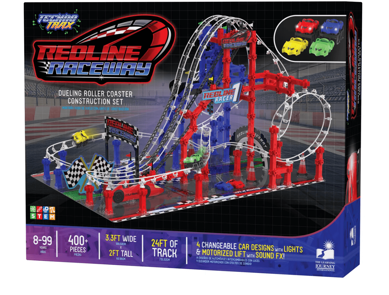 New - The Learning Journey Techno Trax - Redline Raceway: 400+ Pcs - Ages 8+ - Thumbnail 2