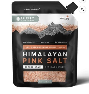 Willow Everett Himalayan Pink Salt Coarse Grain 35 oz (2 Pack) Grinder Refill