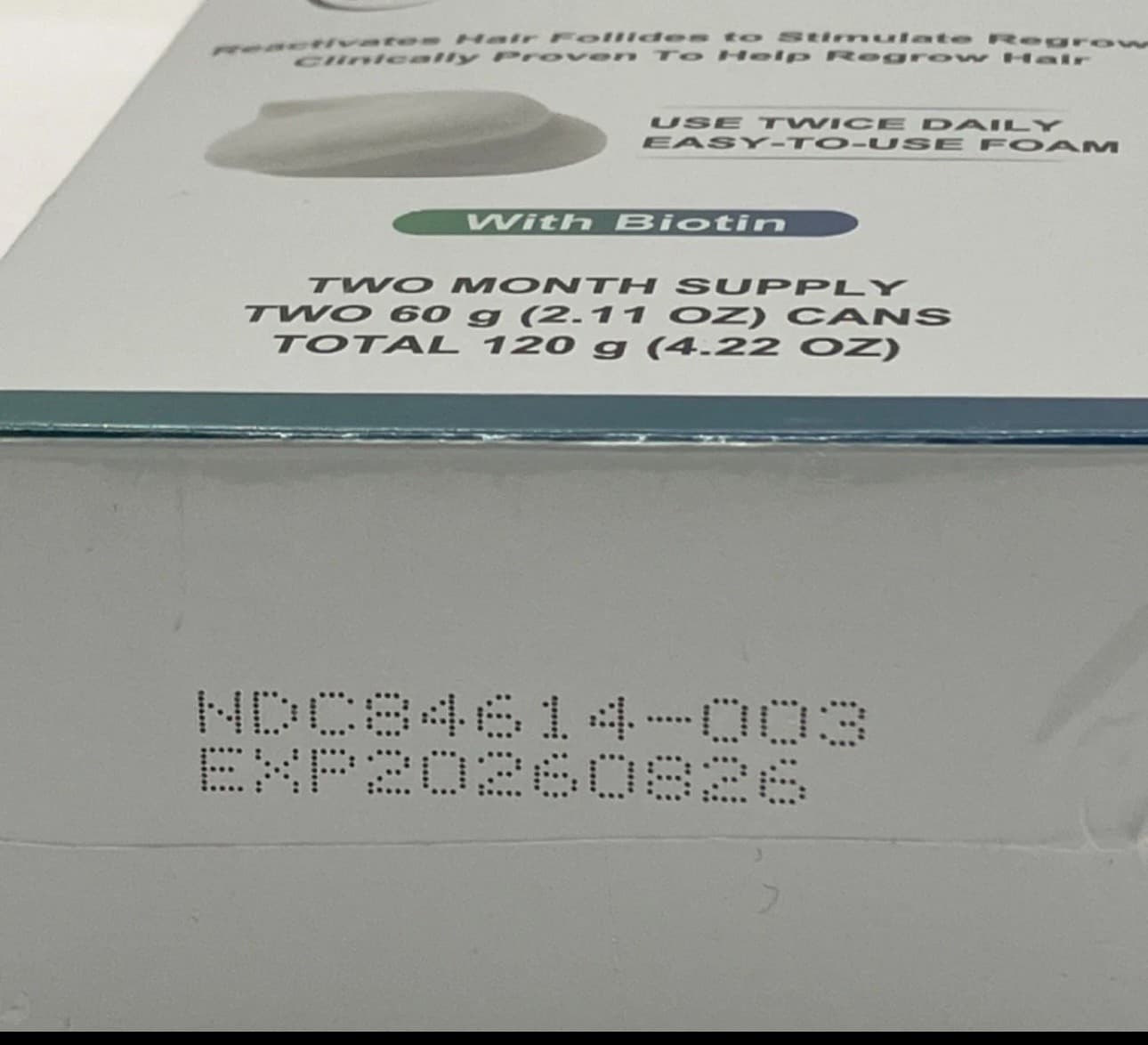 TecFlox Minoxidil 5% Foam Hair Regrowth 2 Pack 4.22 oz Each Exp 08/2026 - Thumbnail 4
