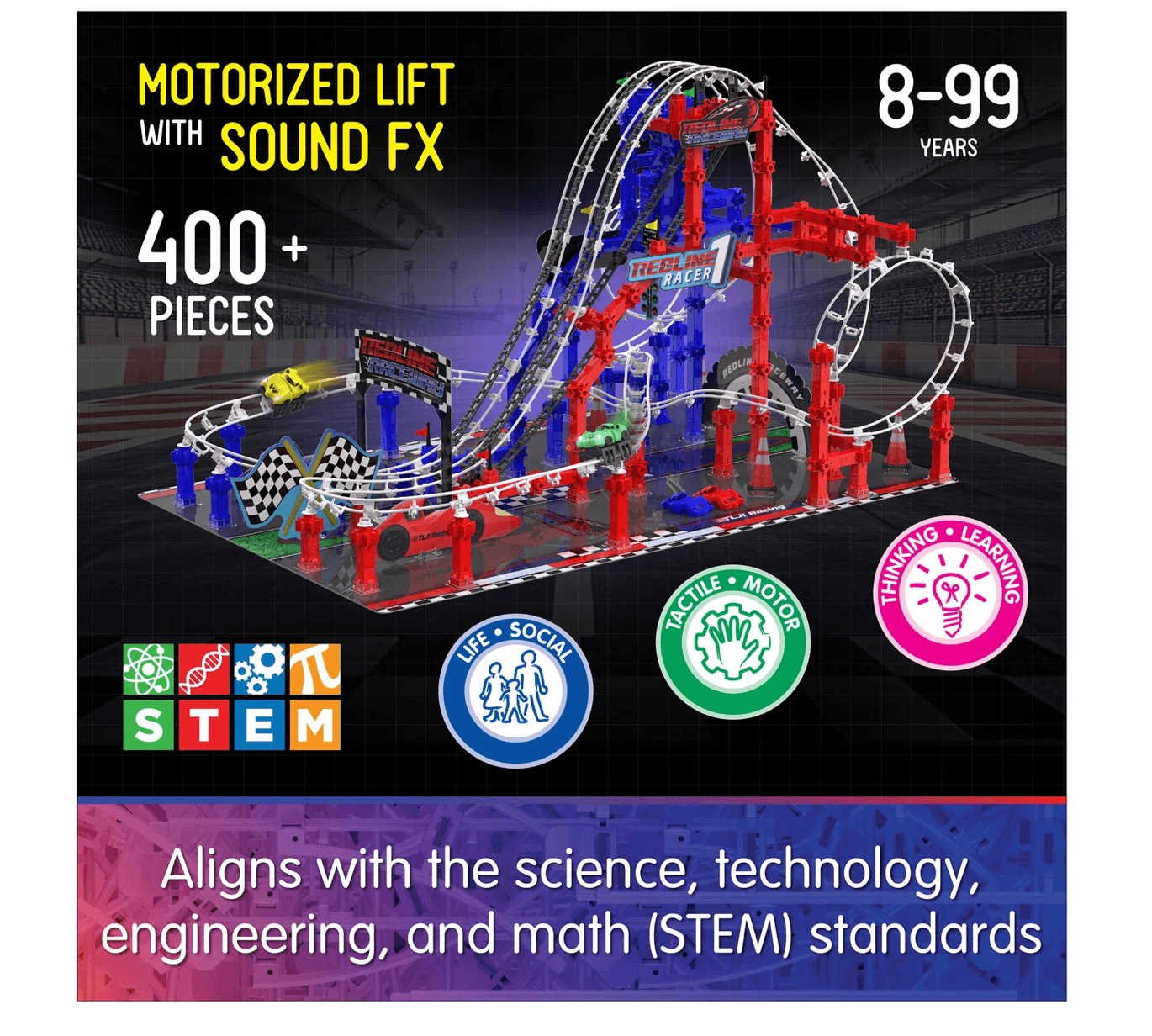 New - The Learning Journey Techno Trax - Redline Raceway: 400+ Pcs - Ages 8+ - Thumbnail 7