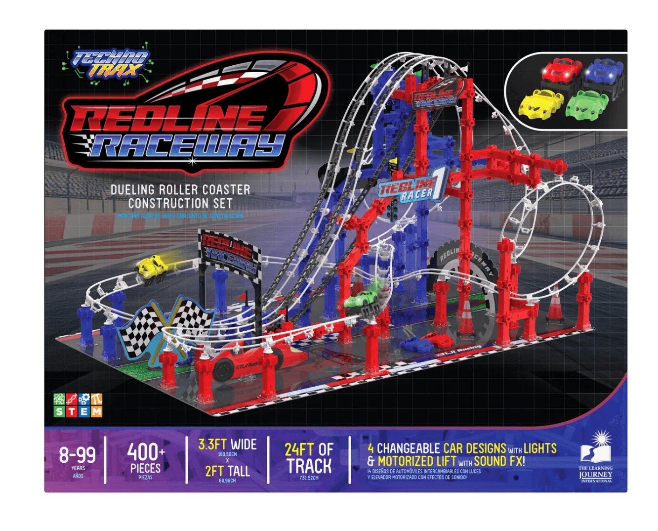 New - The Learning Journey Techno Trax - Redline Raceway: 400+ Pcs - Ages 8+ - Thumbnail 3