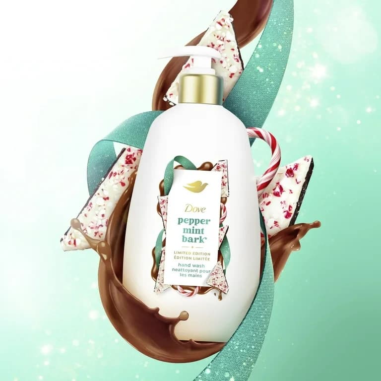 Dove Moisturizing Hand Soap - Limited Edition Peppermint Bark, 12 oz - 2 PACK - Thumbnail 4