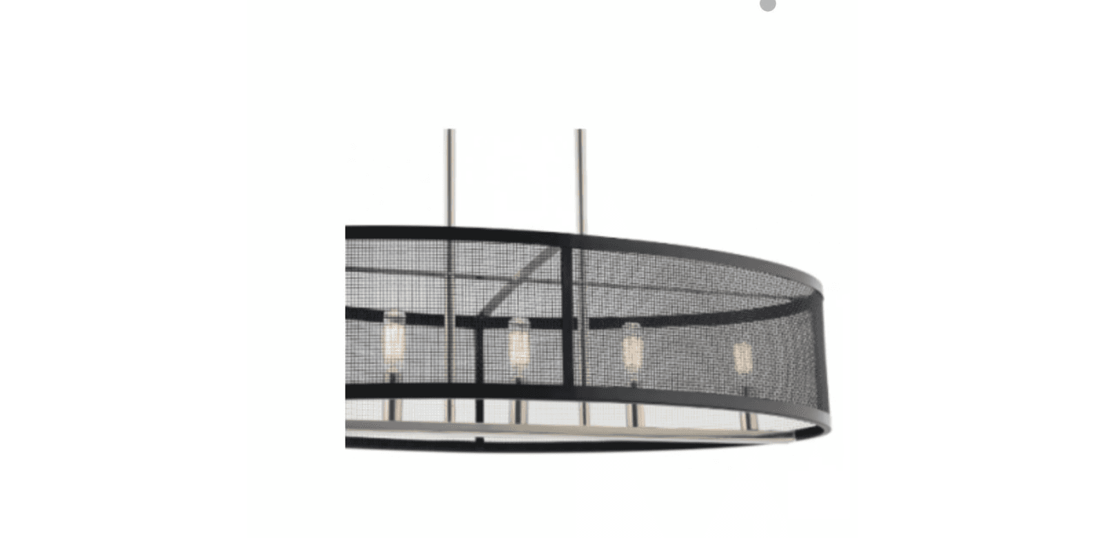 Kichler Edmund Satin Black &Brushed Nickel Industrial 5 Light Large Drum Pendant - Thumbnail 2