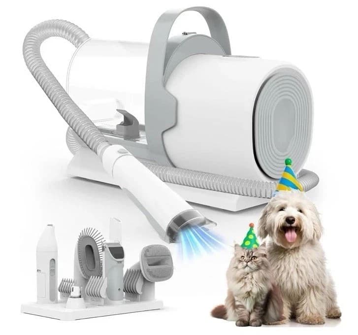 ANPL Dog Cat Pet Grooming Kit Vacuum with 7 Grooming Tools 11000Pa Suction Power