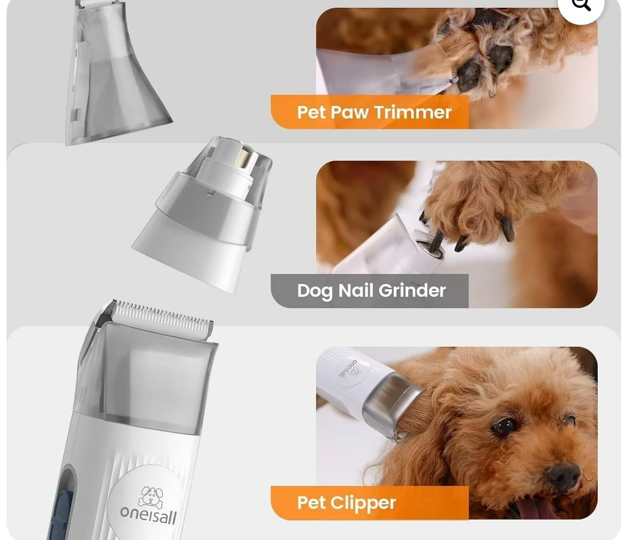 ANPL Dog Cat Pet Grooming Kit Vacuum with 7 Grooming Tools 11000Pa Suction Power - Thumbnail 5