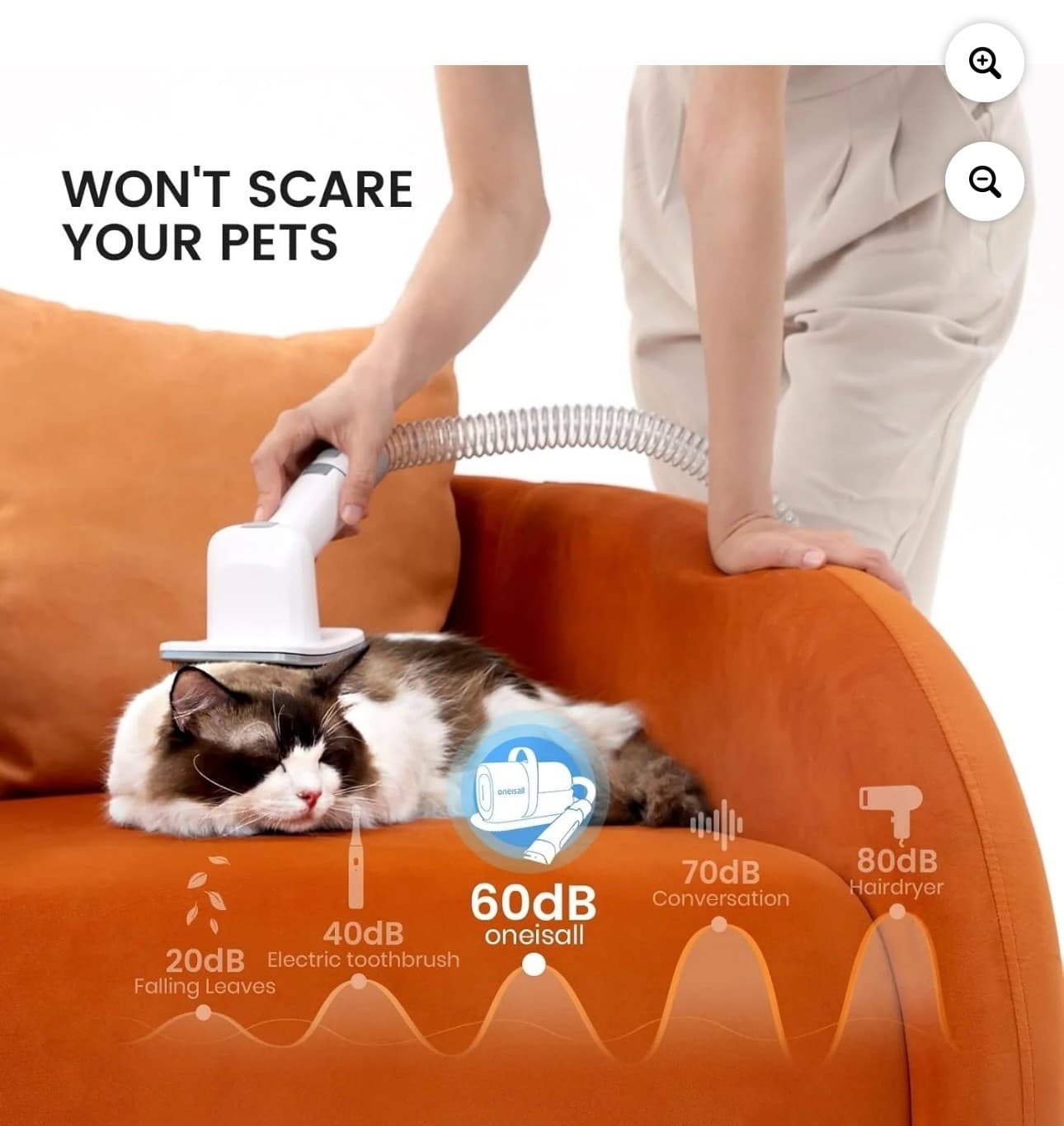 ANPL Dog Cat Pet Grooming Kit Vacuum with 7 Grooming Tools 11000Pa Suction Power - Thumbnail 4