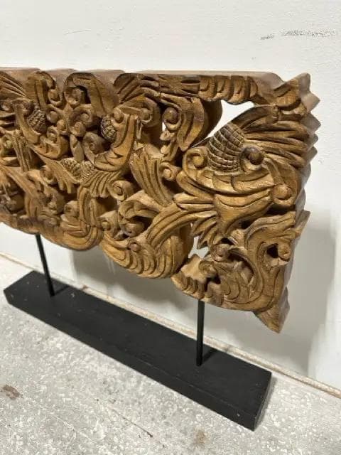Decorative Carved Wood On Stand - Thumbnail 2