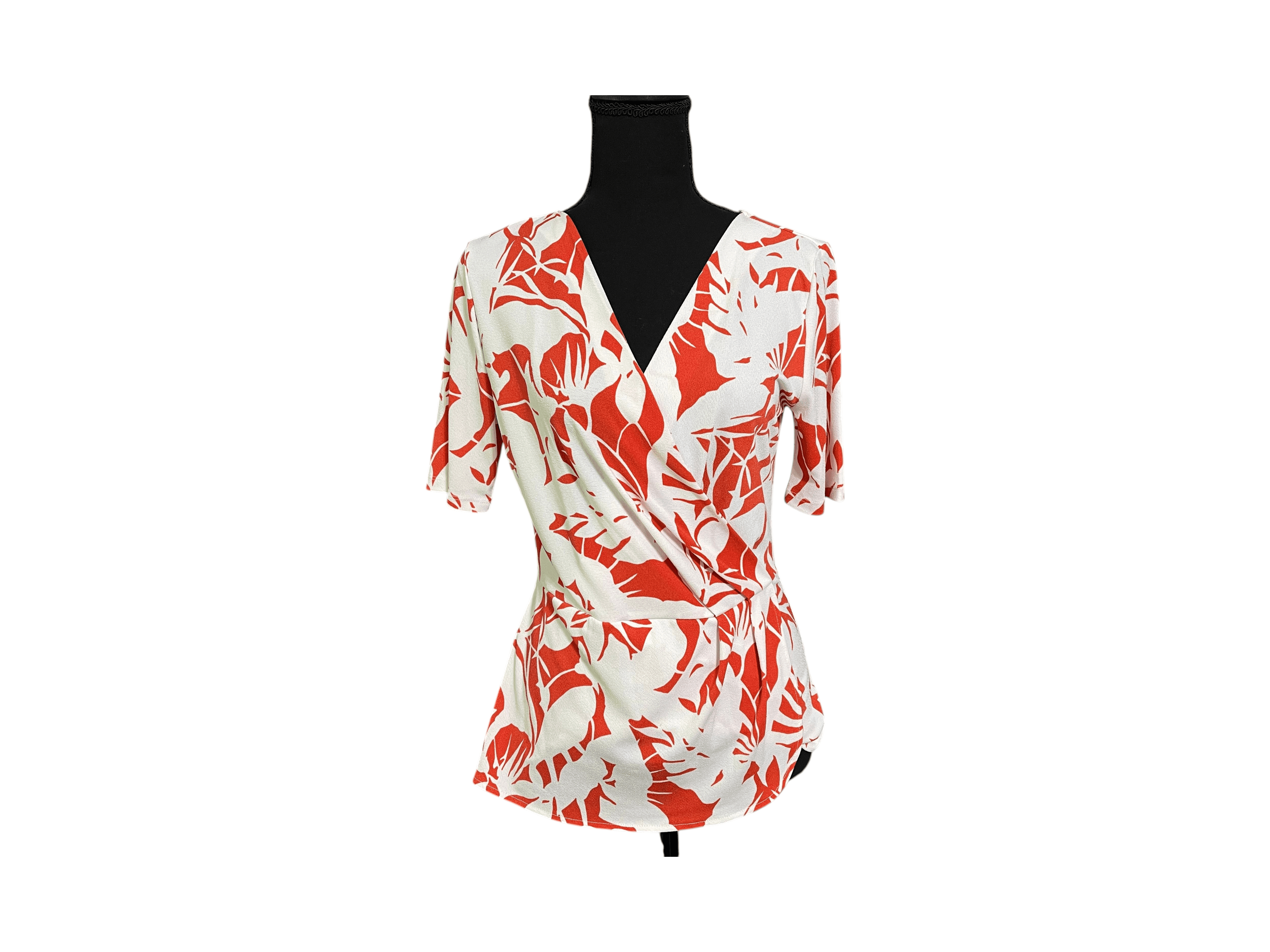 Ann Taylor Women’s Topical Wrap Around Low Neck Top/Blouse - Thumbnail 8