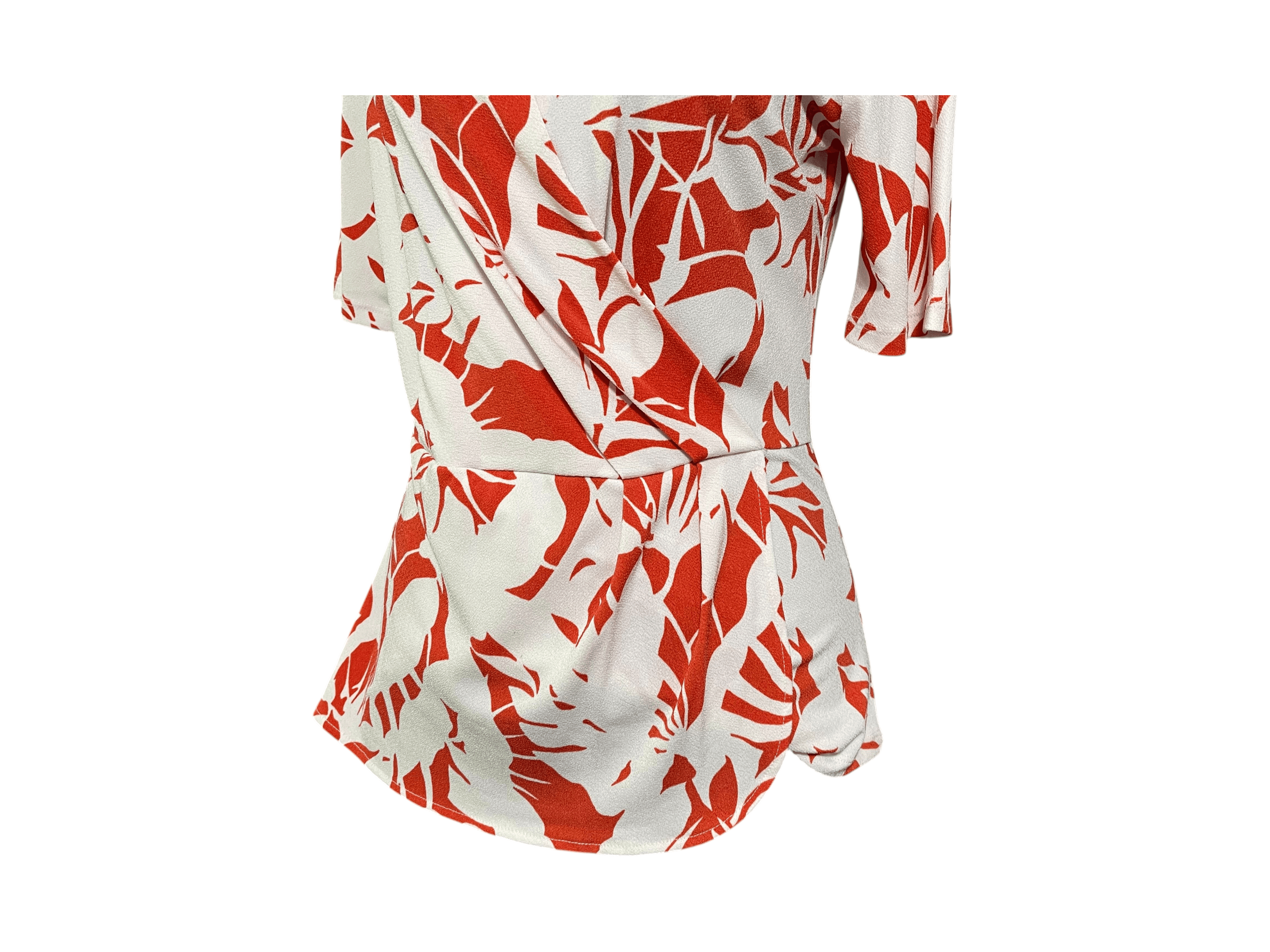 Ann Taylor Women’s Topical Wrap Around Low Neck Top/Blouse - Thumbnail 4