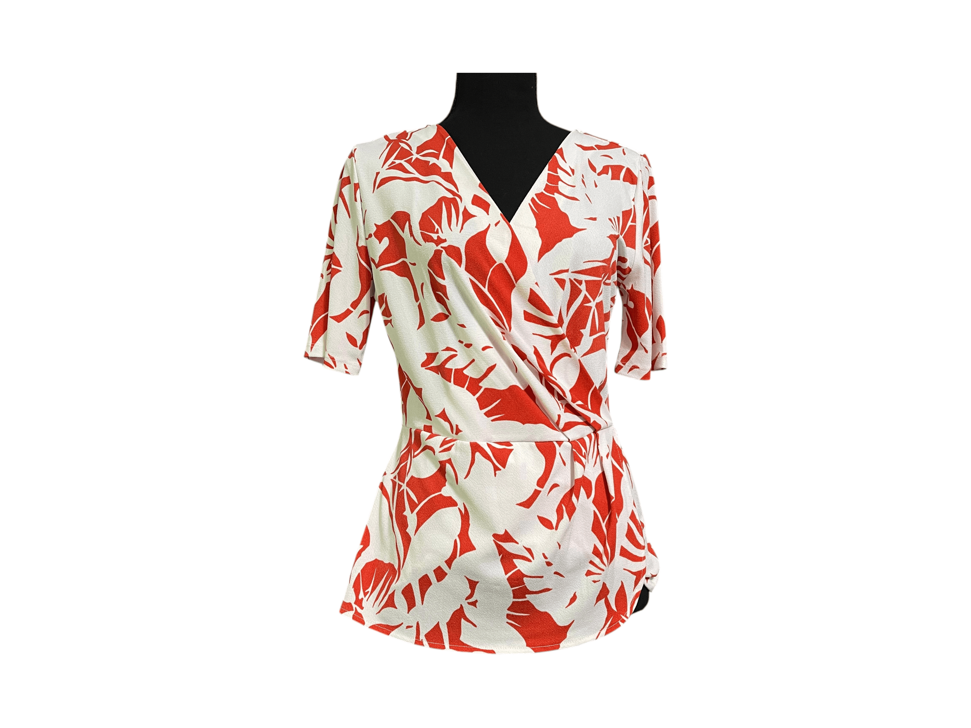 Ann Taylor Women’s Topical Wrap Around Low Neck Top/Blouse - Thumbnail 2