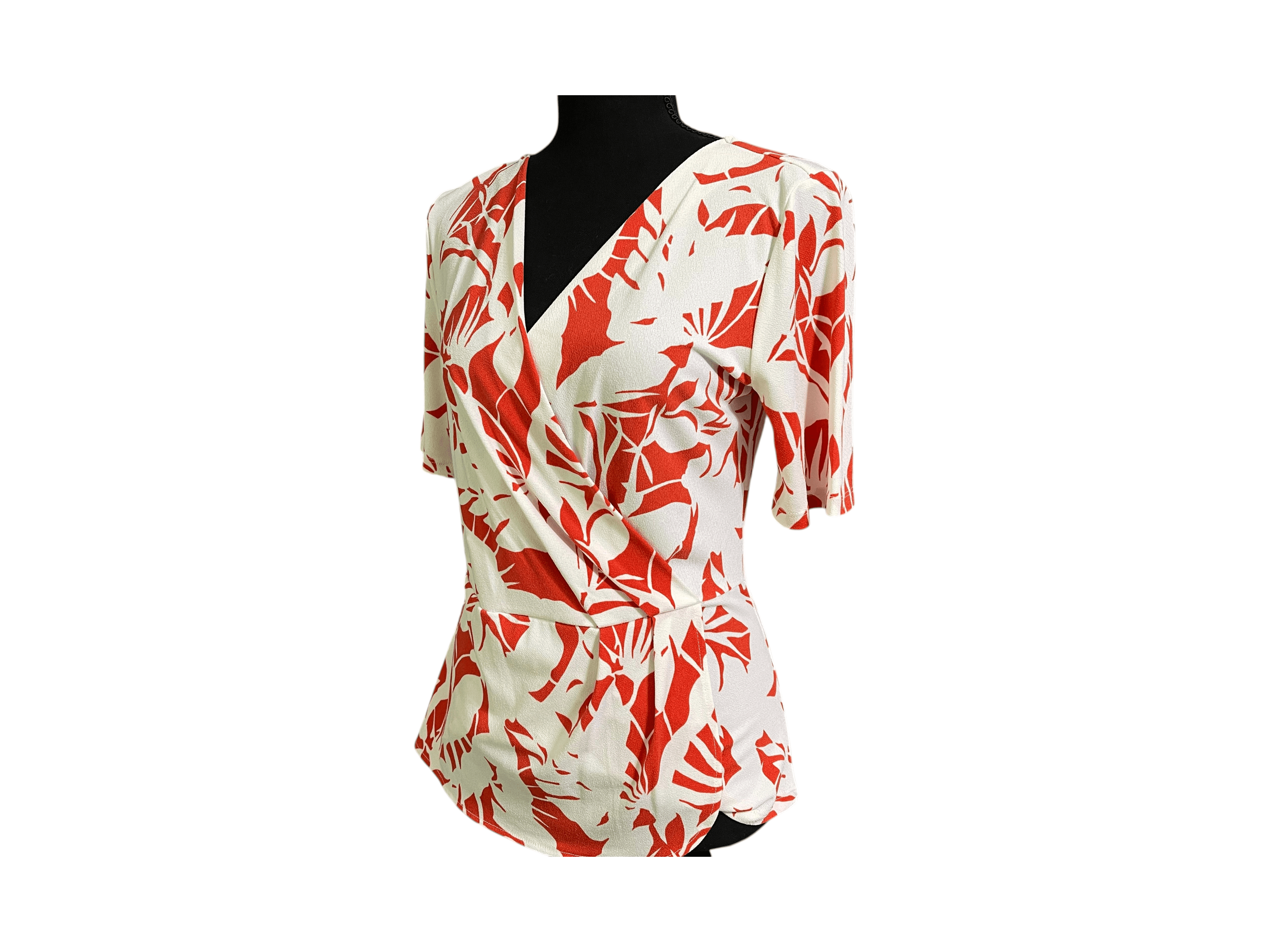 Ann Taylor Women’s Topical Wrap Around Low Neck Top/Blouse - Thumbnail 13