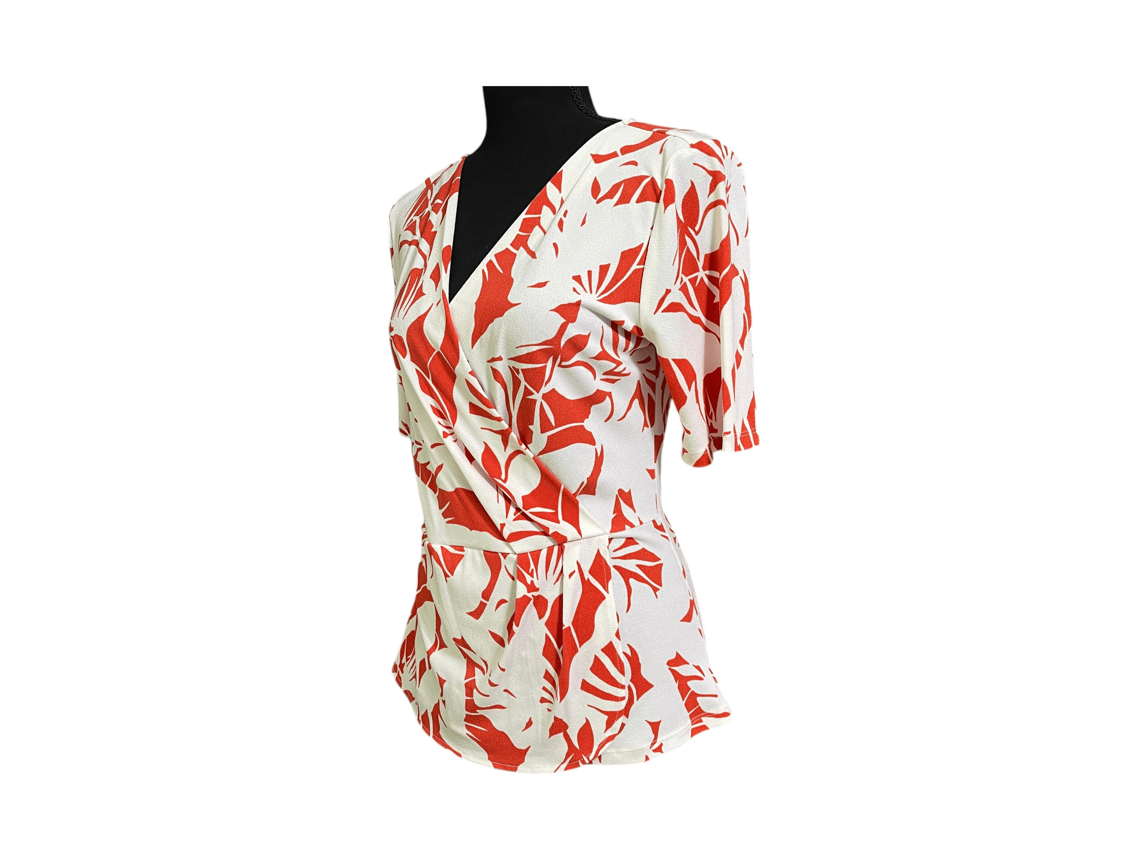 Ann Taylor Women’s Topical Wrap Around Low Neck Top/Blouse - Thumbnail 14