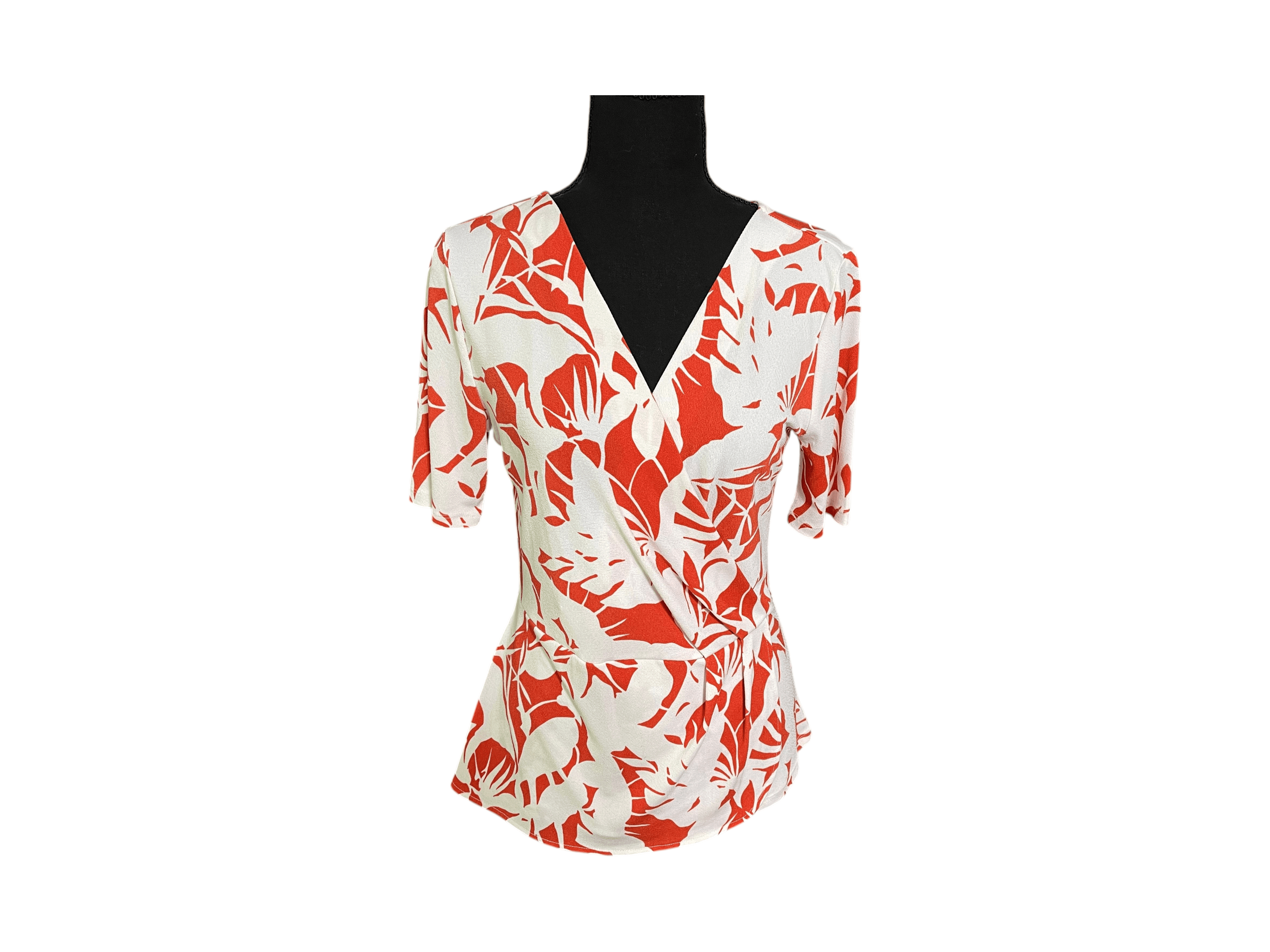 Ann Taylor Women’s Topical Wrap Around Low Neck Top/Blouse - Image 1