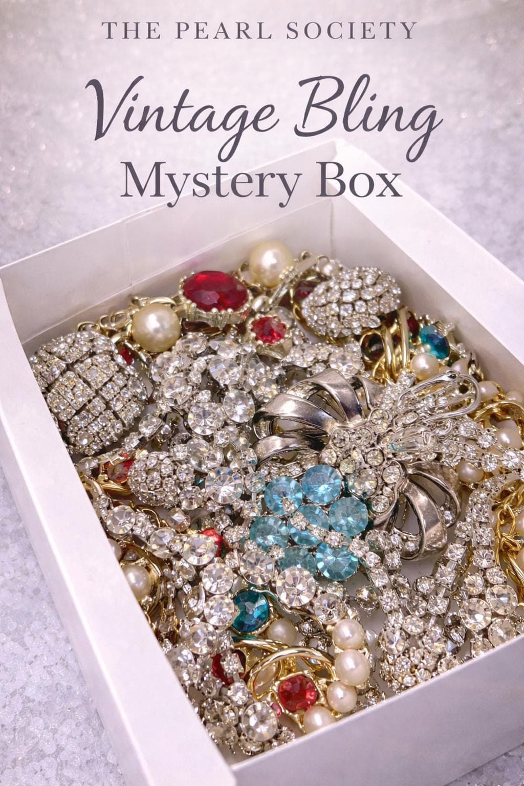 Vintage Rhinestone Bling Mystery Box, Glam Jewelry Bundle Gift