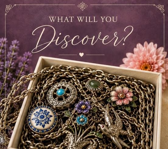 Vintage Silver Tone Jewelry Mystery Box | Curated Surprise Collection | Gift for Her - Thumbnail 2