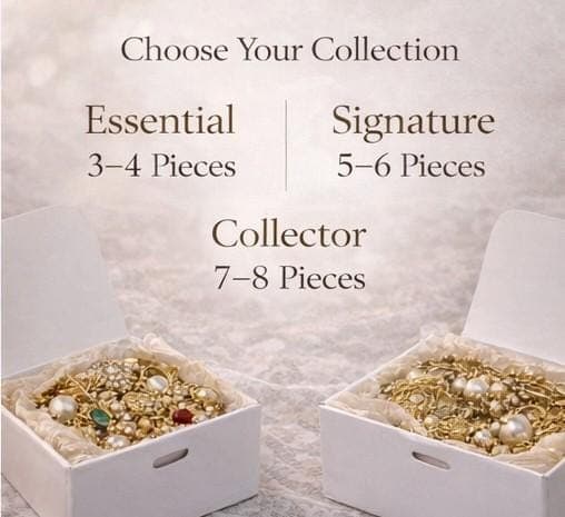 Vintage Gold Tone Jewelry Mystery Box: Pearl, Rhinestone Accents Gift - Thumbnail 2