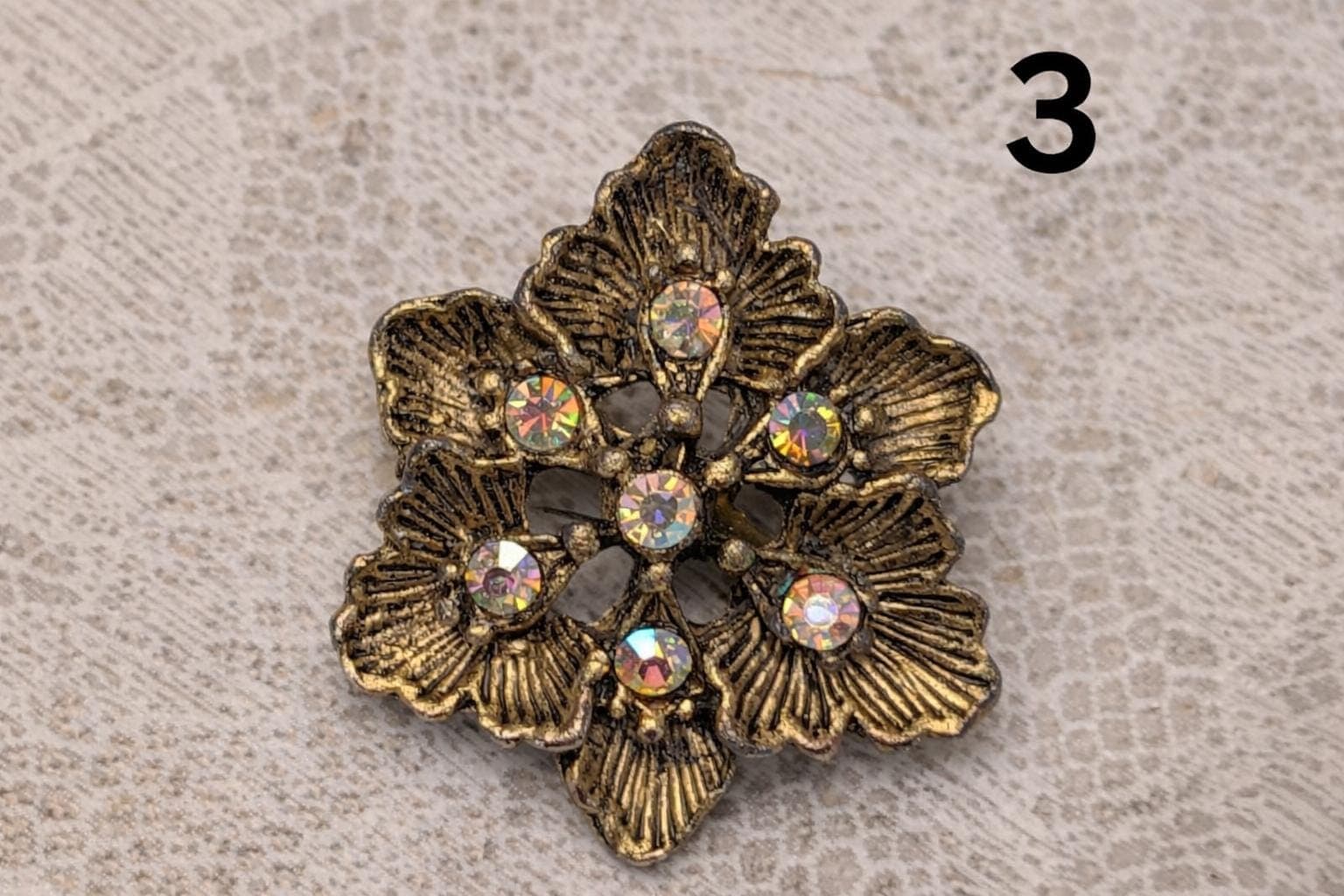 Vintage Brooch Collection – Choose Your Piece – Rhinestone Floral Wreath Starburst Mid Century Pins - Thumbnail 4
