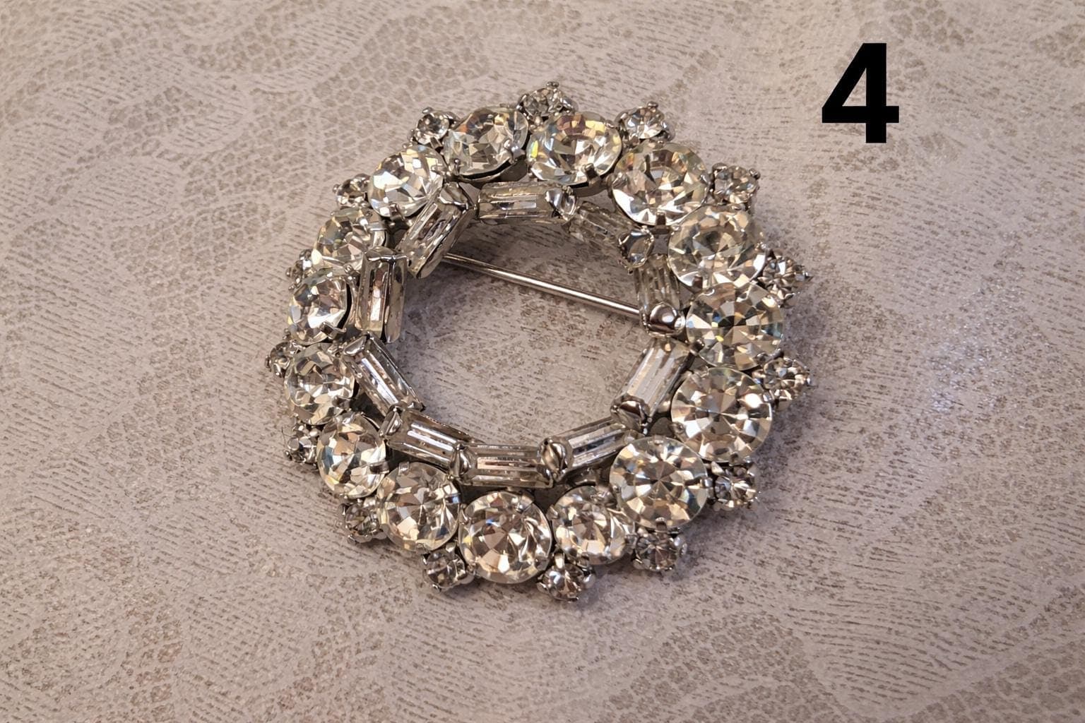 Vintage Brooch Collection – Choose Your Piece – Rhinestone Floral Wreath Starburst Mid Century Pins - Thumbnail 5