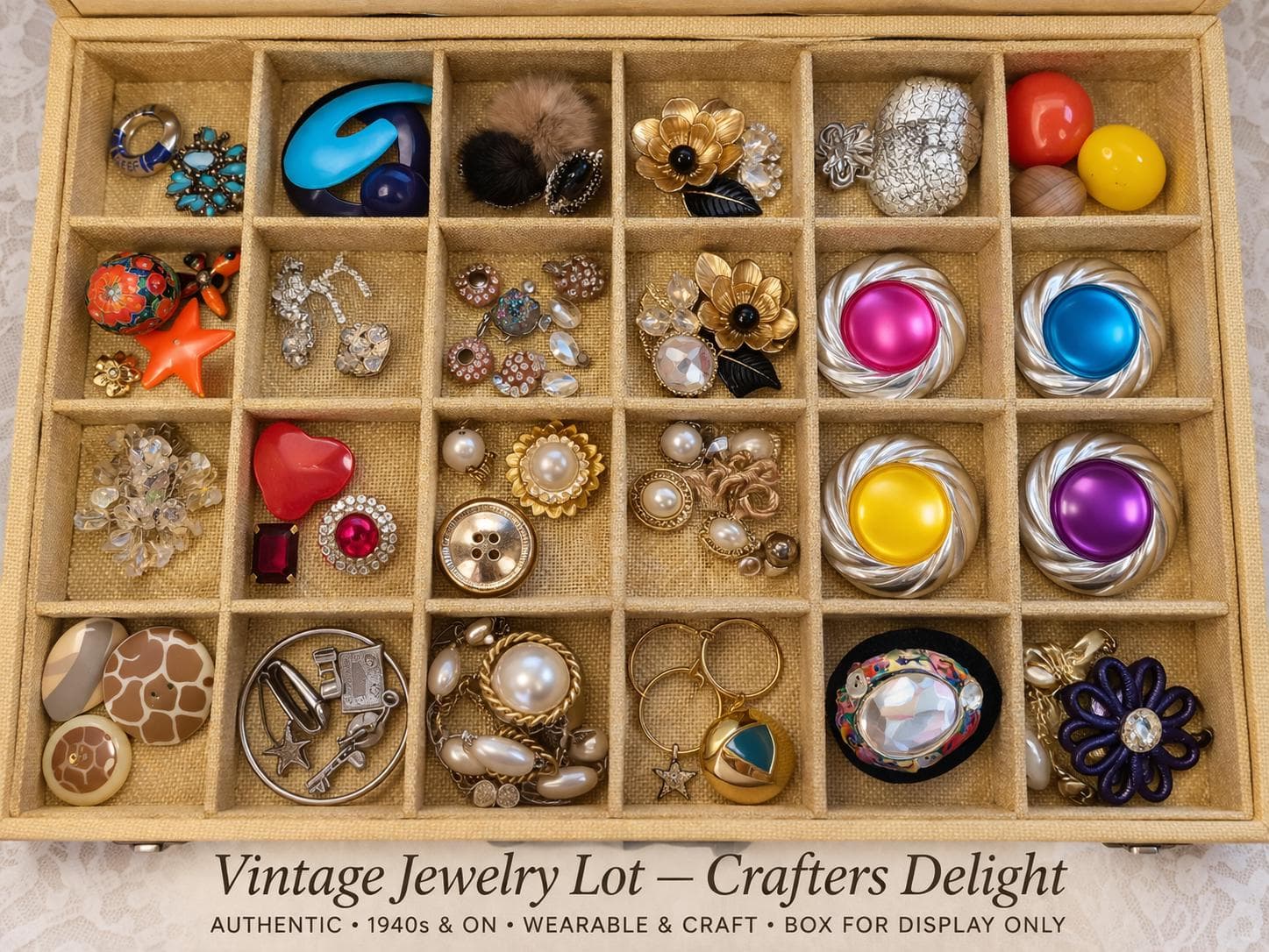 Vintage Jewelry Lot – Crafter’s Delight – 60+ Unique Pieces