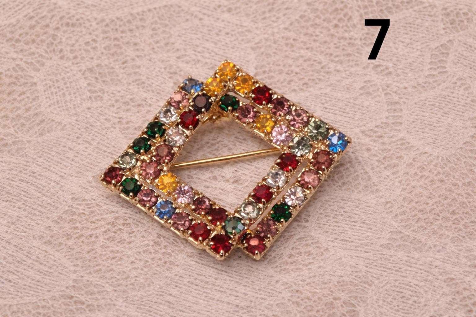 Vintage Brooch Collection – Choose Your Piece – Rhinestone Floral Wreath Starburst Mid Century Pins - Thumbnail 8
