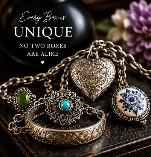 Vintage Silver Tone Jewelry Mystery Box | Curated Surprise Collection | Gift for Her - Thumbnail 6