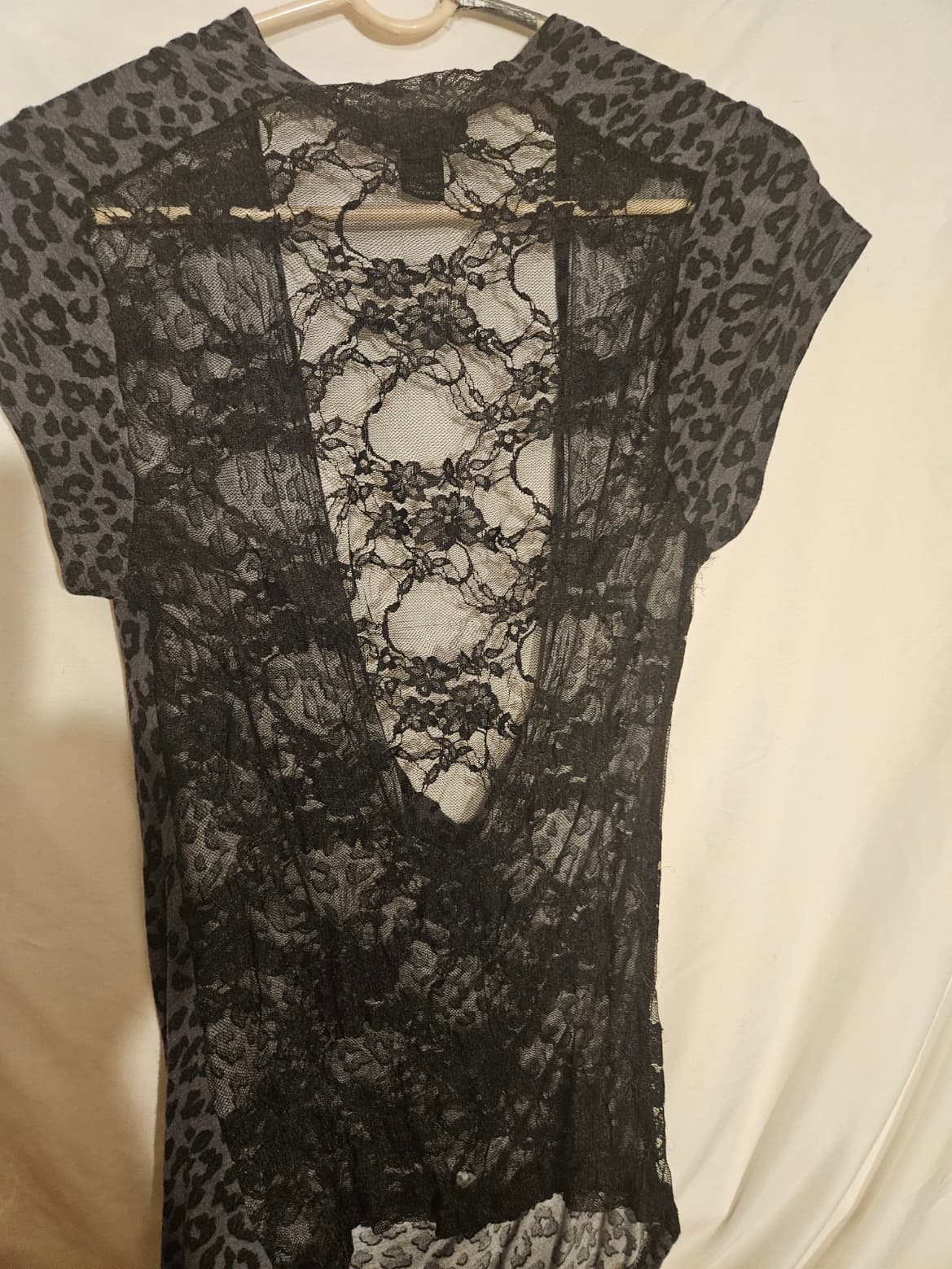 American Dream Leopard Print Lace Back Dress Size M - Thumbnail 3