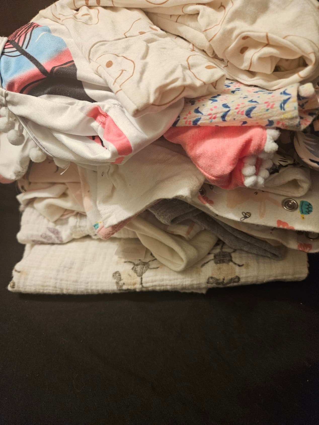 Baby Girl Clothing Bundle with Rompers and Swaddles - Thumbnail 2