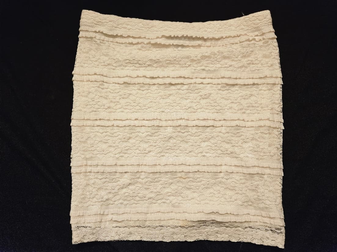 Lace Mini Skirt with Ruffle Layers - Image 1