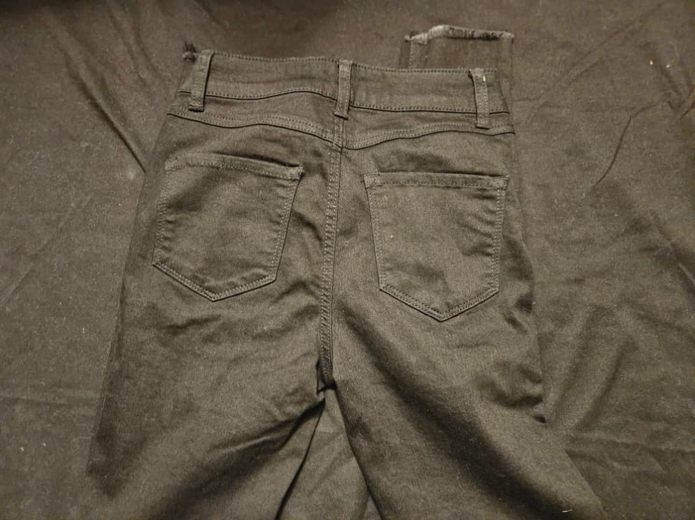 Black Denim Jeans with Back Pockets - Image 1