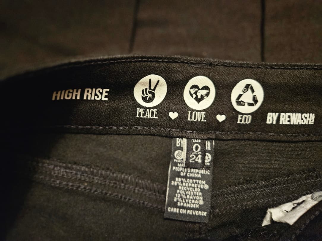 Black Denim Jeans with Back Pockets - Thumbnail 2