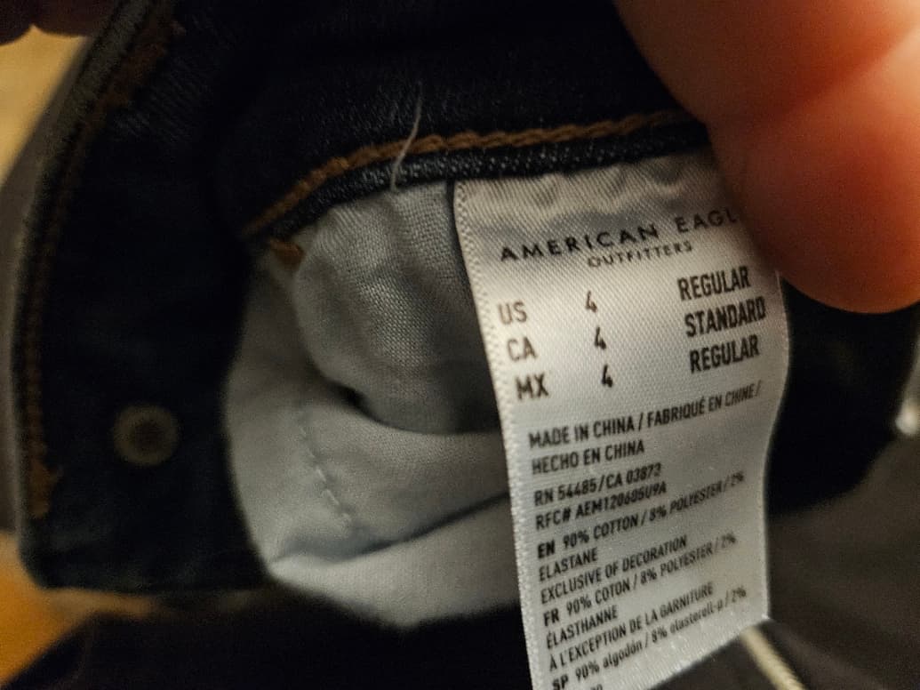 Distressed Blue Denim Jeans with Frayed Hems - Thumbnail 3