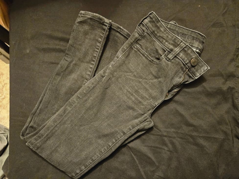 American Eagle Black Skinny Jeans Size 4 - Thumbnail 3
