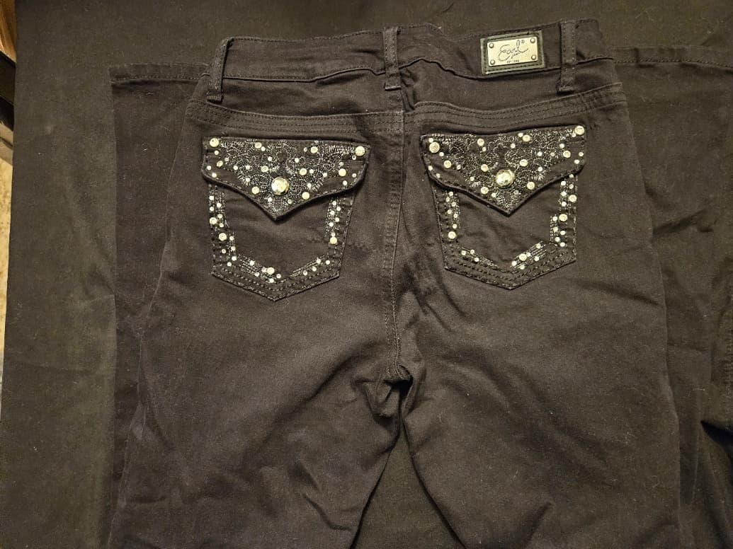 Earl Jeans Black Studded Pocket Denim Jeans - Image 1