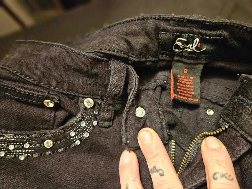Earl Jeans Black Studded Pocket Denim Jeans - Thumbnail 3
