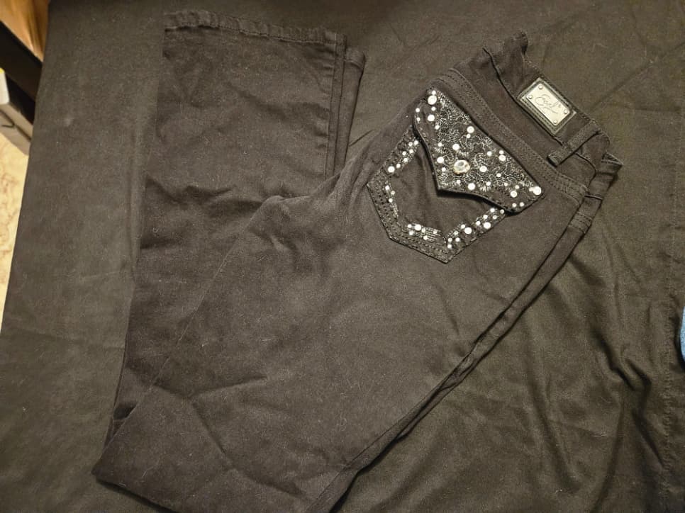 Earl Jeans Black Studded Pocket Denim Jeans - Thumbnail 4