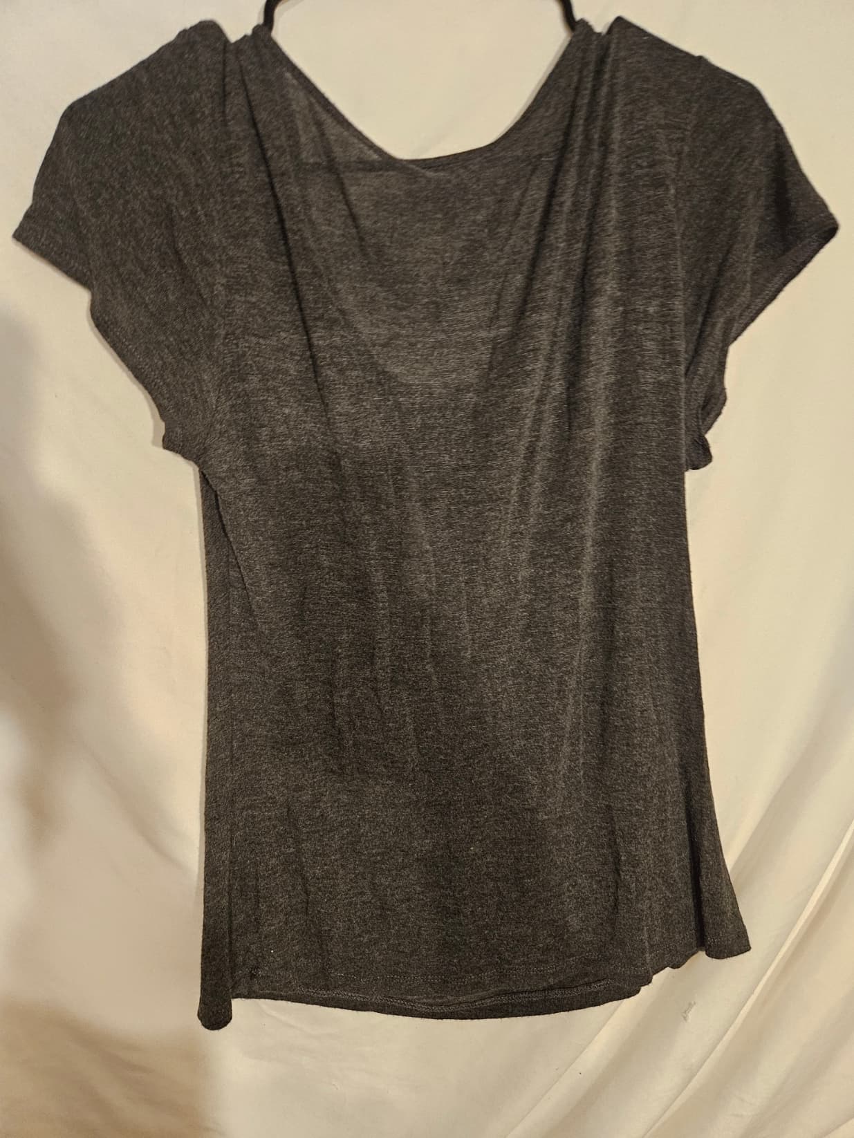 Dark Gray Drape Top with Studded Detail - Thumbnail 3